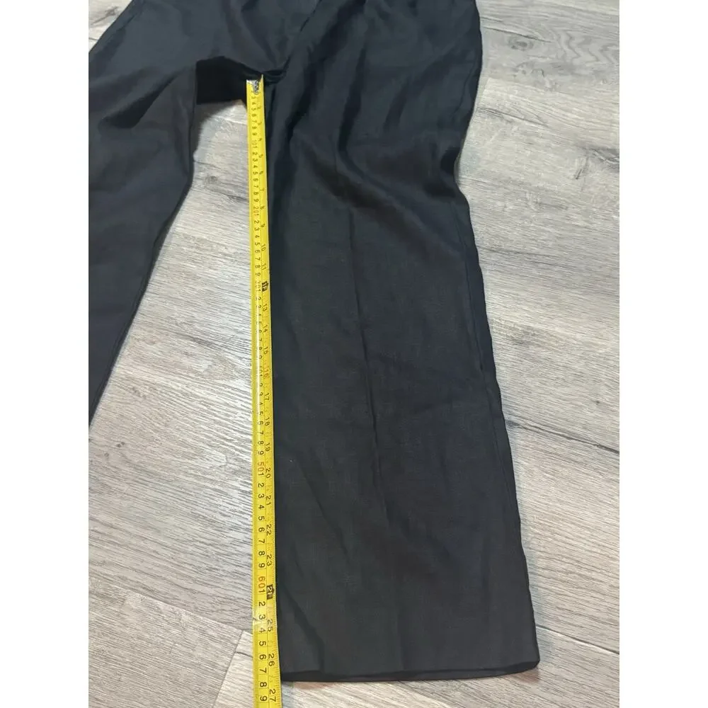 Reformation Black Wide Leg Linen Pants